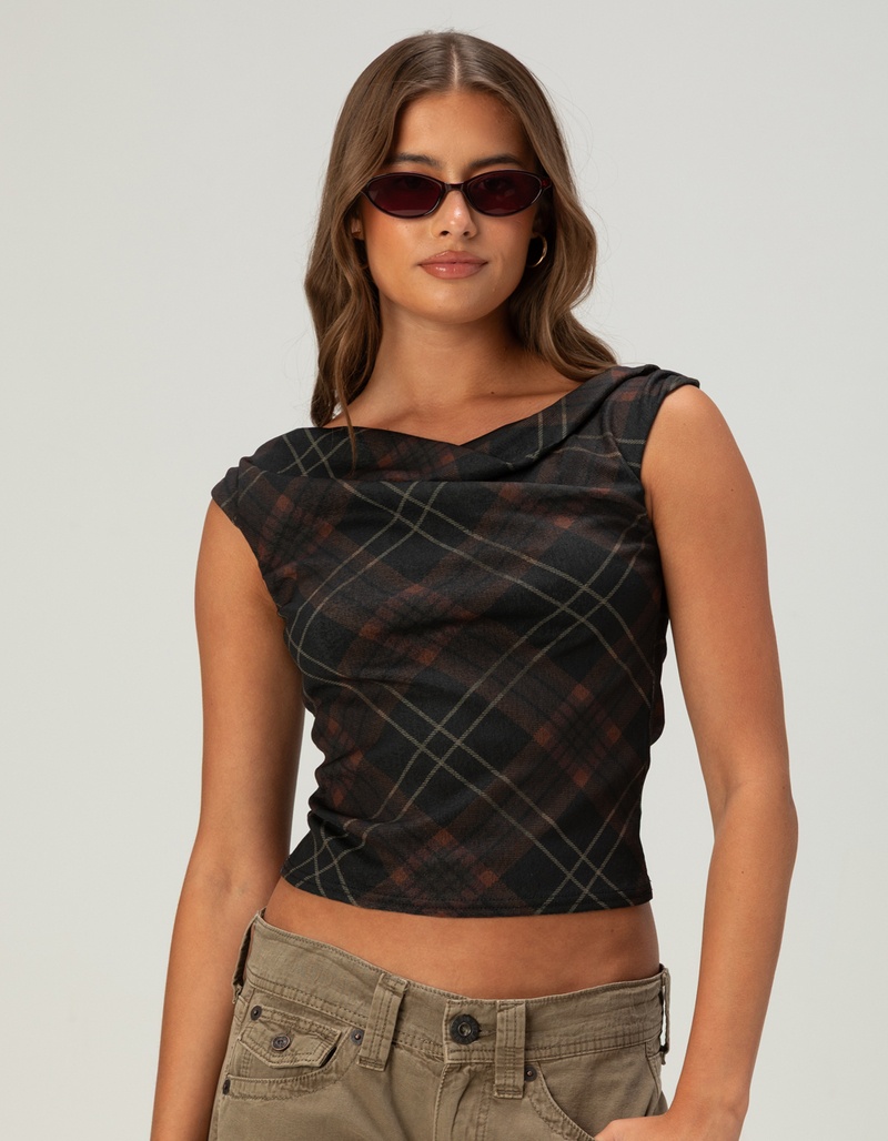 BDG Urban Outfitters Fia Check Womens Off The Shoulder Top image number 0