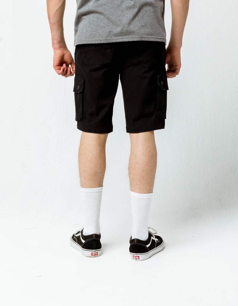 BROOKLYN CLOTH Black Mens Cargo Shorts image number 4