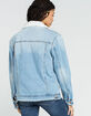 RSQ Oversized Womens Denim Sherpa Jacket image number 3