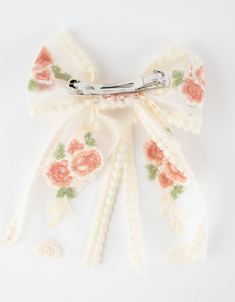 FULL TILT Embroidered Bow Hair Clip image number 2