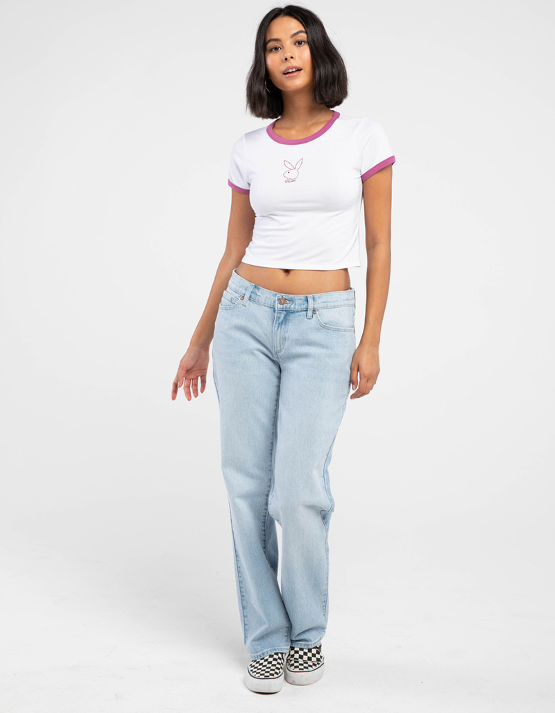 PLAYBOY Rhinestone Womens Baby Tee image number 3