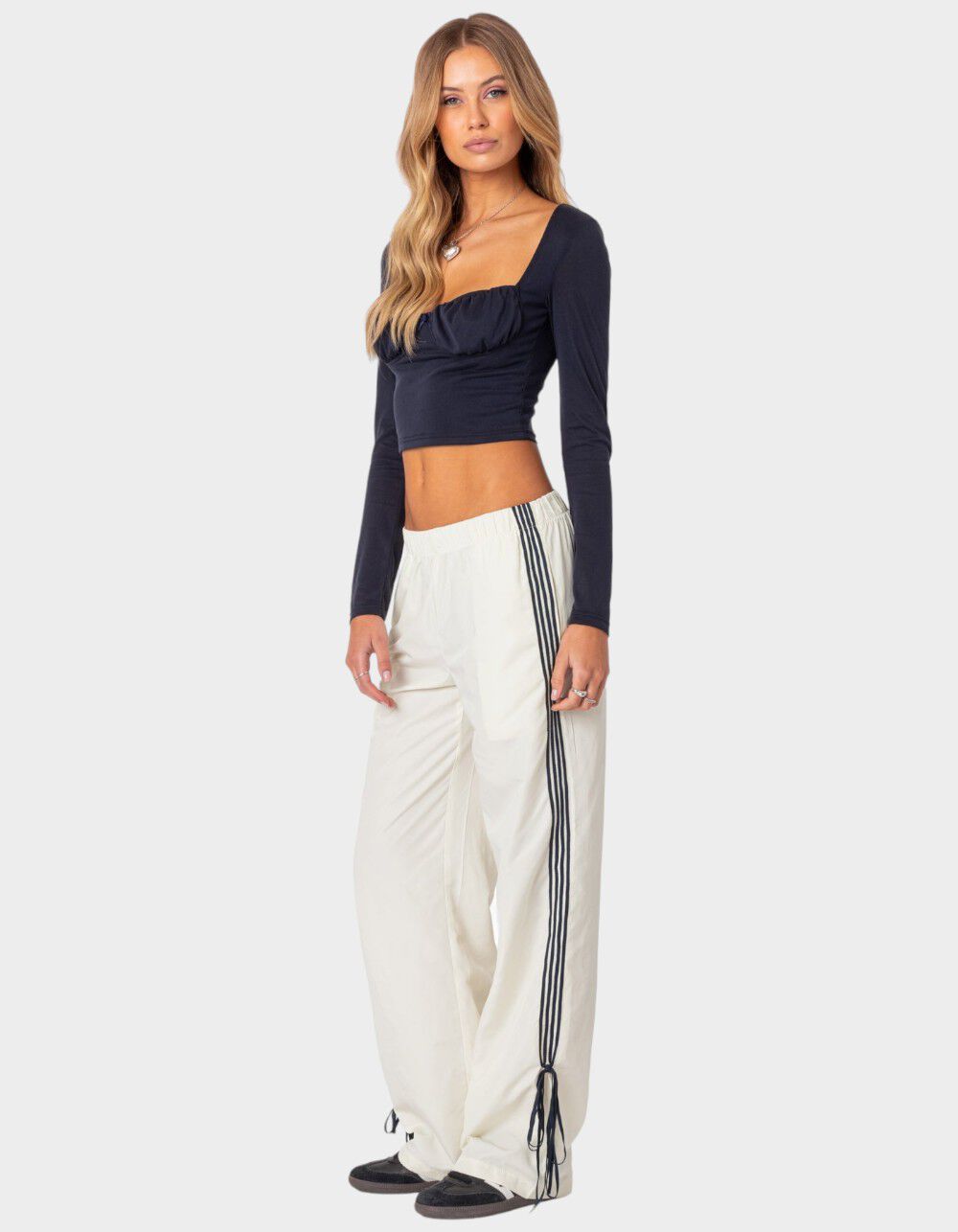 EDIKTED Remy Ribbon Track Pants - WHITE | Tillys