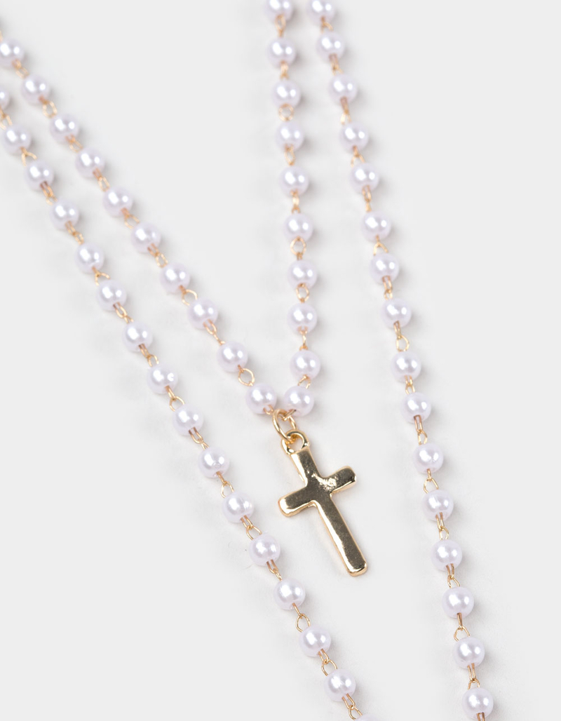 FULL TILT Lariat Pearl/Cross Necklace image number 2