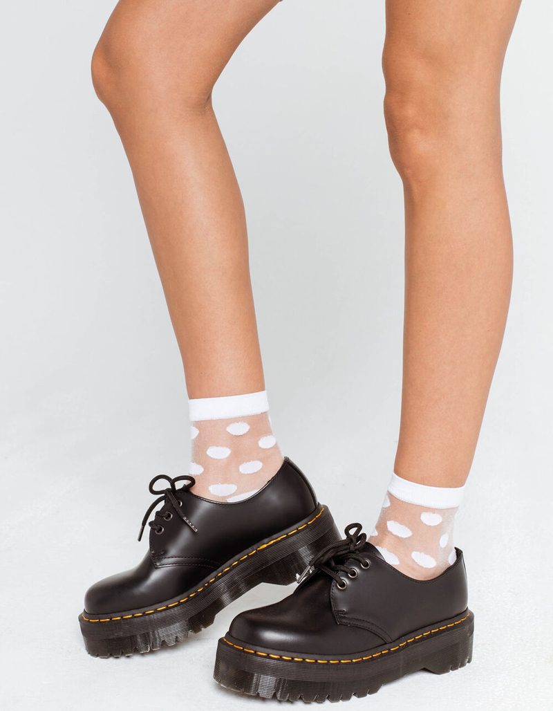 Sheer Polka Dot Womens Ankle Socks image number 1