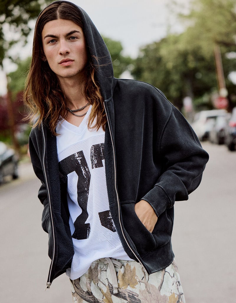 RSQ Mens Oversized Zip-Up Hoodie image number 2