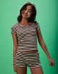 FULL TILT Stripe Fold Over Girls Micro Shorts image number 3