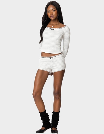 EDIKTED Lenny Lacey Textured Top Alternative Image