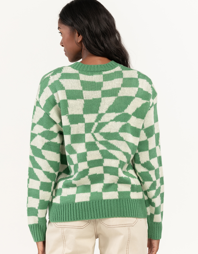 RSQ Check Womens Oversized Crewneck Sweater image number 2