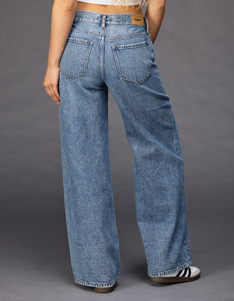 RSQ Womens Mid Rise Wide Leg Jeans image number 3