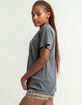 FULL TILT Skeleton Womens Dark Gray Oversized Tee image number 2