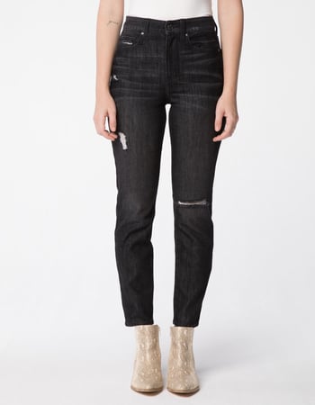 RSQ Vintage Mom Womens Wash Black Ripped Jeans Alternative Image
