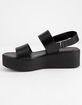 CITY CLASSIFIED Two Strap Black Womens Velcro Flatform Sandals image number 3