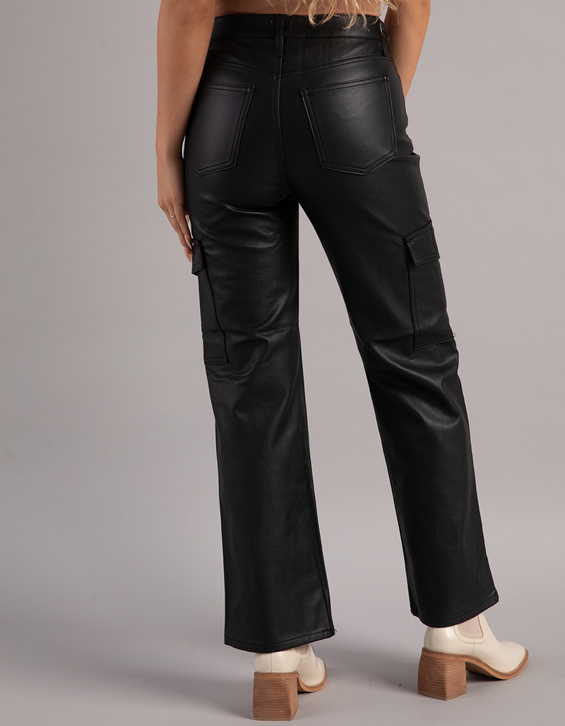 WEST OF MELROSE Faux Leather Womens Cargo Pants image number 3
