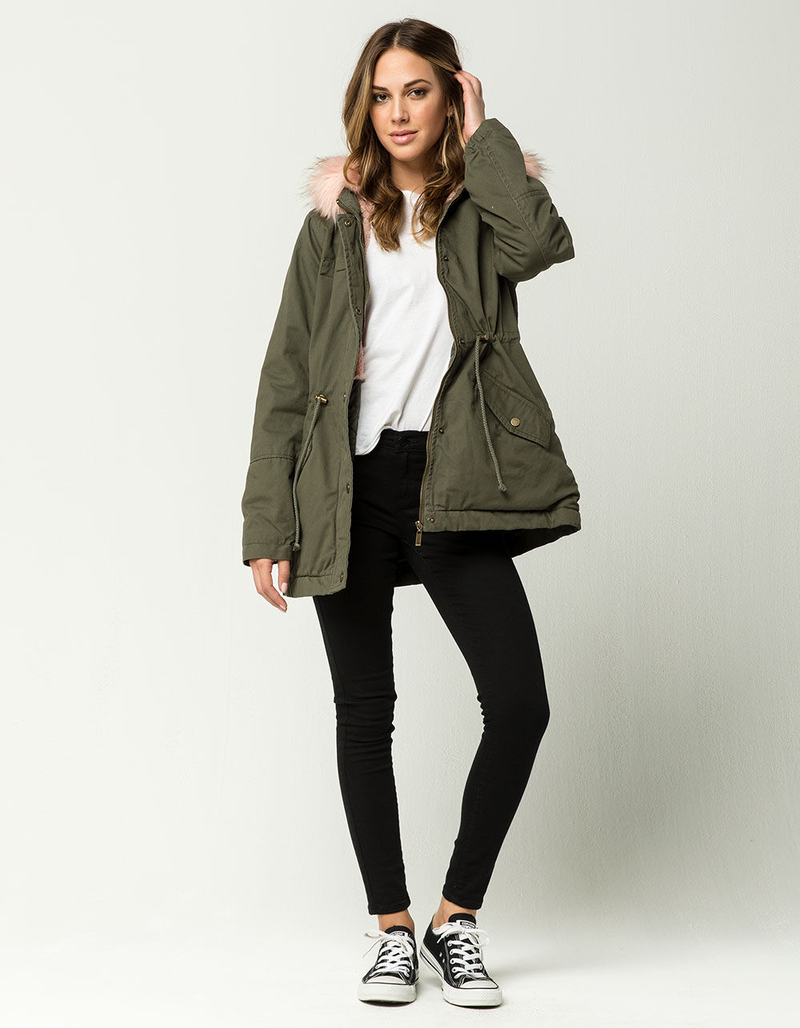 CI SONO Fur Trim Womens Parka Jacket image number 3