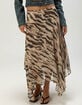 WEST OF MELROSE Asymmetric Animal Print Womens Midi Skirt image number 3