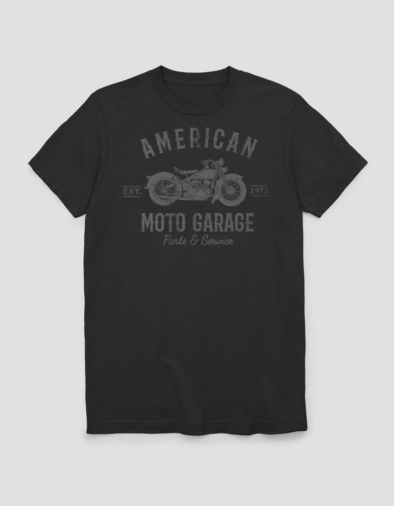 AMERICAN Moto Garage Unisex Tee image number 0