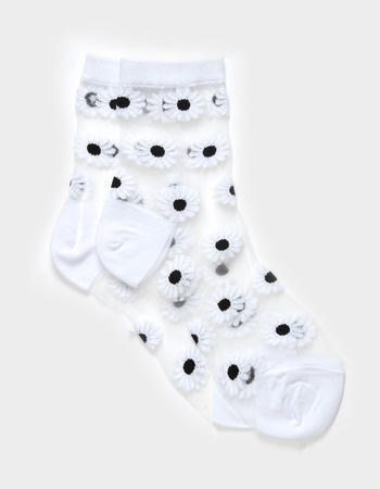 MEMOI Daisy Womens Sheer Anklet Socks Primary Image