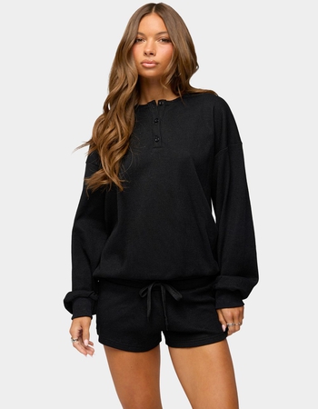 EDIKTED Baila Waffle Henley Top Primary Image