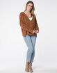 RSQ V-Neck Chenille Cinnamon Womens Cardigan image number 4