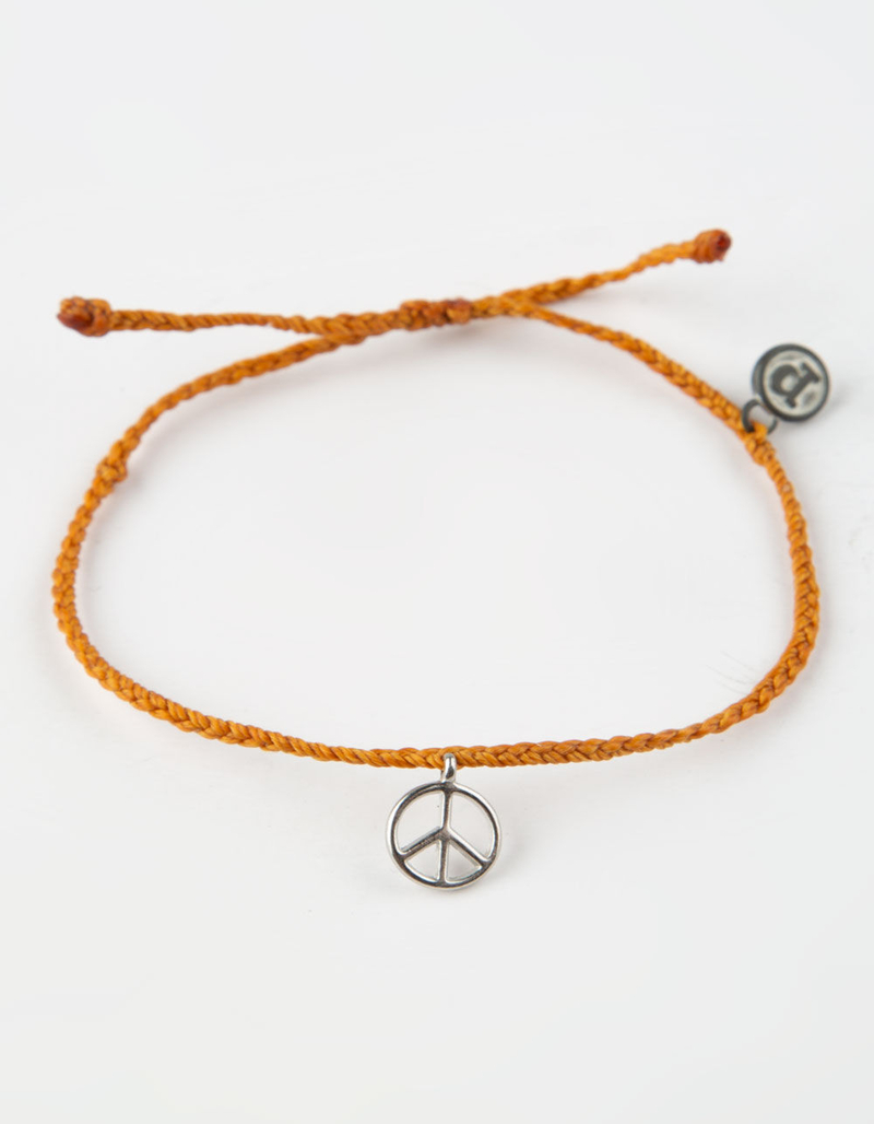 PURA VIDA Silver Peace Sign Orange Bracelet image number 0