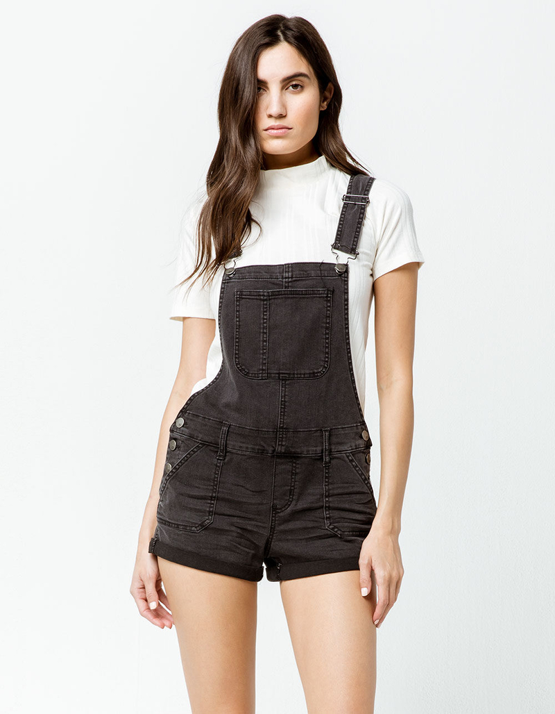 RSQ Denim Black Womens Shortalls image number 3