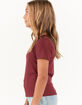 FULL TILT Essentials Girls V Neck Rib Tee image number 3