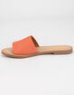 SODA Single Strap Womens Coral Slide Sandals image number 3
