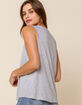 WEST OF MELROSE Sun's Out Womens Heather Gray Muscle Tee image number 3