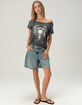 WEST COAST CHOPPERS Skull And Wings Womens Off The Shoulder Tee image number 2