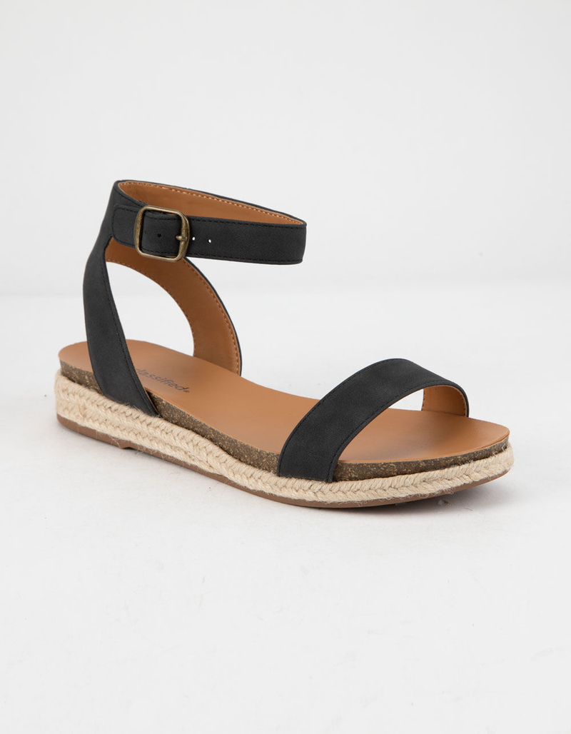 CITY CLASSIFIED Ankle Low Black Womens Espadrille Flatform Sandals image number 0