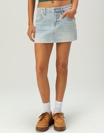 RSQ Womens Low Rise Denim Mini Skirt Alternative Image
