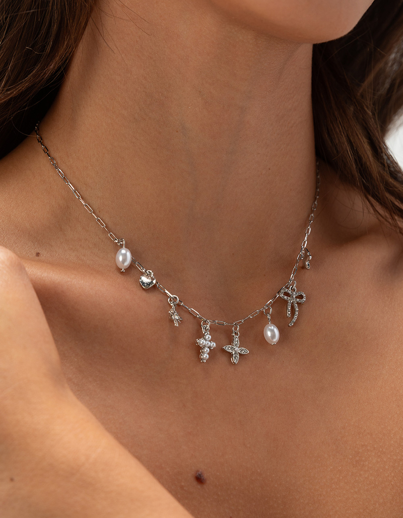 FULL TILT Cross/Bow/Strawberry Charm Necklace image number 2