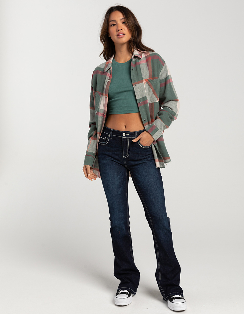 RSQ Womens Low Rise Stitch Flap Pocket Flare Jeans image number 0