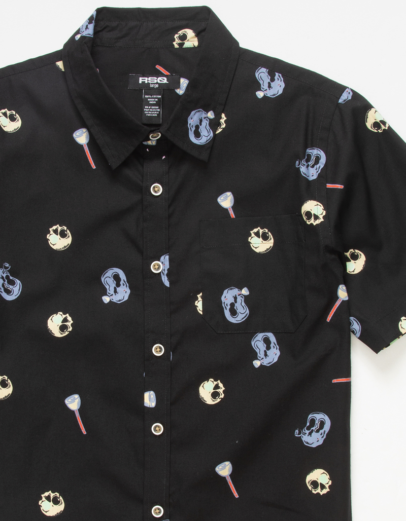 RSQ Skull & Roses Boys Button Up Shirt image number 1