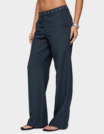 EDIKTED Ayve Eyelet Waist Straight Leg Pants Alternative Image