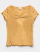 HEART & HIPS Stripe Cinch Girls Mustard Tee image number 1