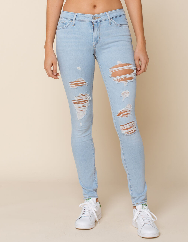 LEVI'S 711 Womens Light Wash Skinny Jeans image number 1