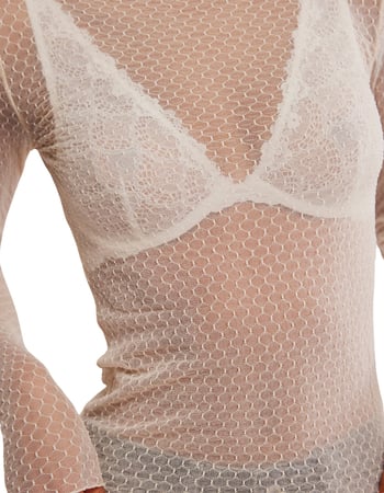 FREE PEOPLE Minding My Business Womens Sheer Long Sleeve Top Alternative Image