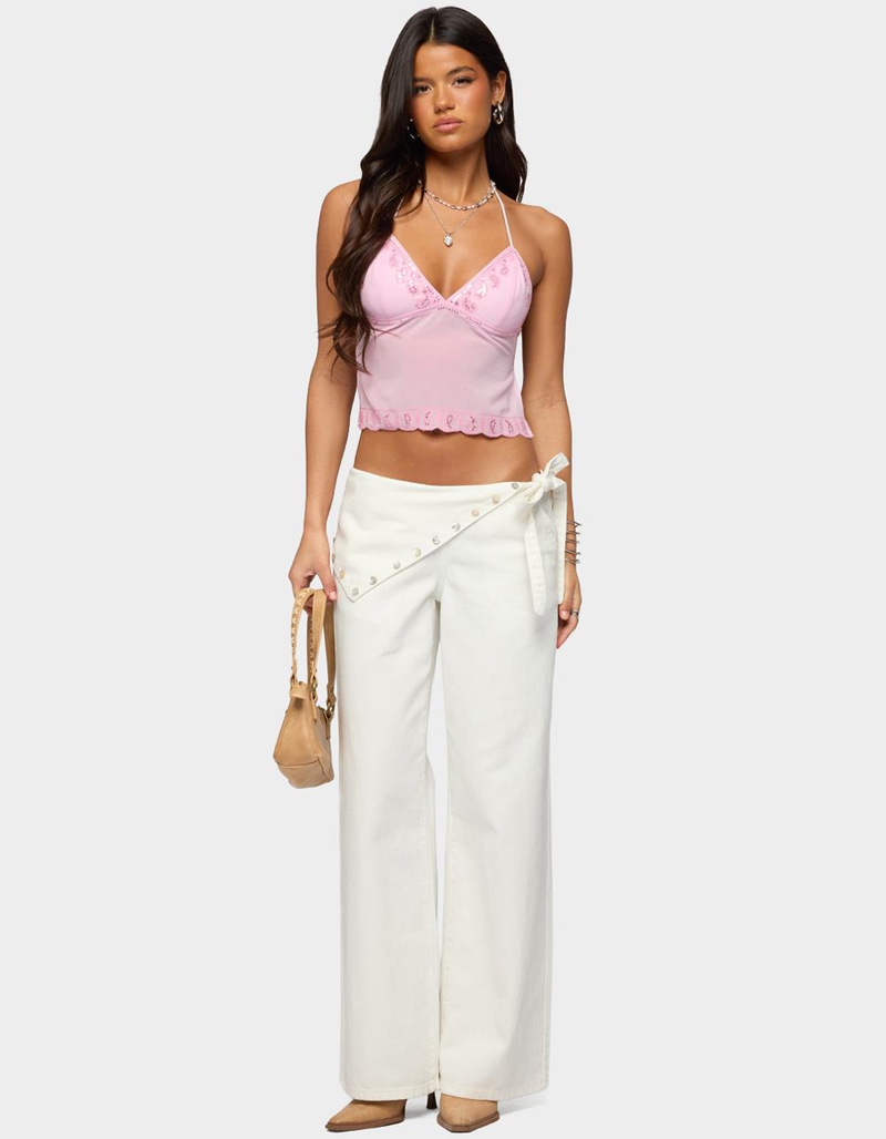 EDIKTED Allise Backless Sequin Halter Top image number 4