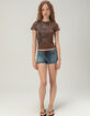 FULL TILT Y2K Rhinestone Womens Baby Tee image number 2