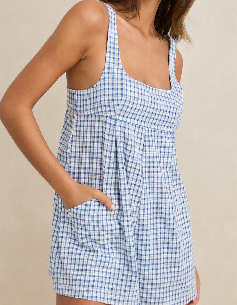 RHYTHM Lola Check Womens Romper image number 1