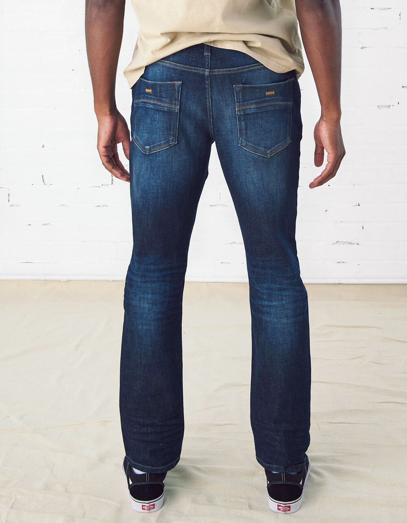 RSQ Mens Relaxed Taper Dark Vintage Wash Jeans image number 3