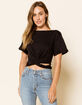 WEST OF MELROSE Open To Anything Black Womens Tie Back Tee image number 2