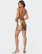 EDIKTED Backless Chainmail Cowl Neck Mini Dress image number 2