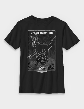JURASSIC WORLD REBIRTH Velociraptor Card Unisex Kids Tee Primary Image