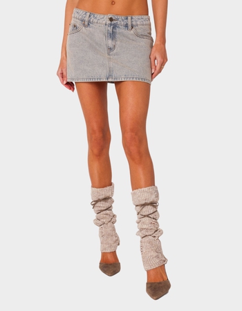 EDIKTED Vintage Washed Denim Mini Skirt Primary Image