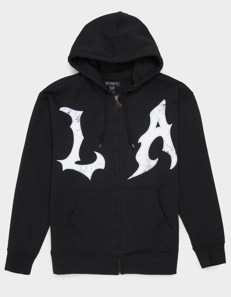 SAME GANG LA Grunge Mens Zip-Up Hoodie image number 1