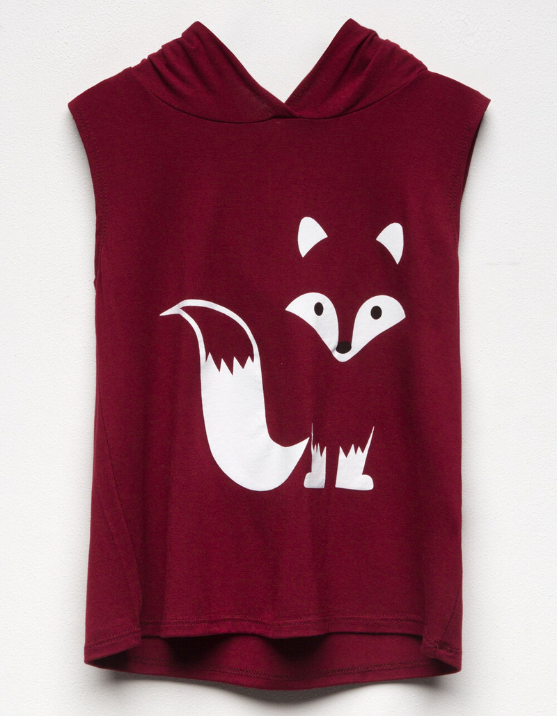 WHITE FAWN Fox Girls Hooded Tee image number 0