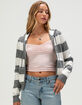 PINK ROSE Womens Stripe Zip-Up Hooded Sweater image number 5