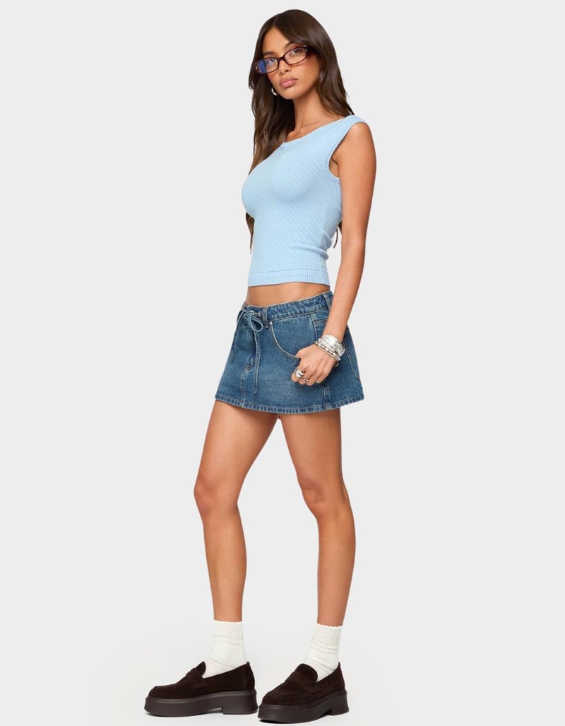 EDIKTED Jarah Pointelle Knit Boat Neck Top image number 3